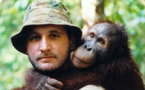 Leif Cox with an Oranguatan