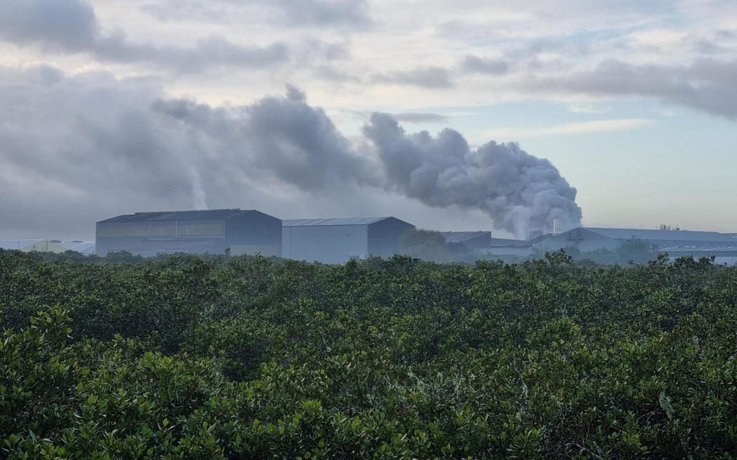 Toxic smoke from a fire at a scrap yard on James Fletcher Drive on 31 May, 2023.