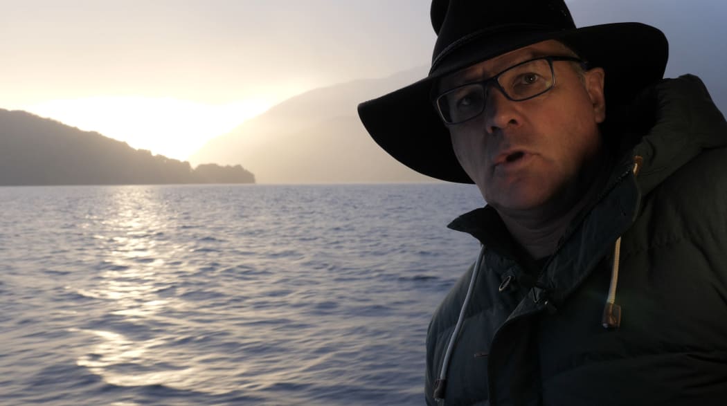 Furthest Frontier presenter Sean Brosnahan prepares for filming in Breaksea Sound.