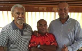 Sam Basil (Leader of Pangu) and William Samb (Member-elect for Goilala) meeting with Sir Mekere Morauta