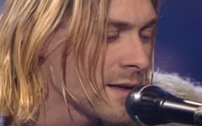 Kurt Cobain was the lead singer and guitarist of American rock band Nirvana. (Seen here performing at Sony Music Studios on 18 November 18 1993 for the television series 'MTV Unplugged')