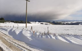 Snow in Clutha District on Monday 28 September