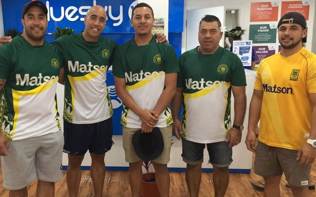 Members of the Cook Islands squad put in some promotional work before the Oceania final