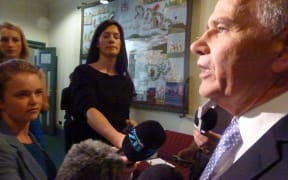 Mayor of Auckland Len Brown facing media after the council supported his transport levy proposal