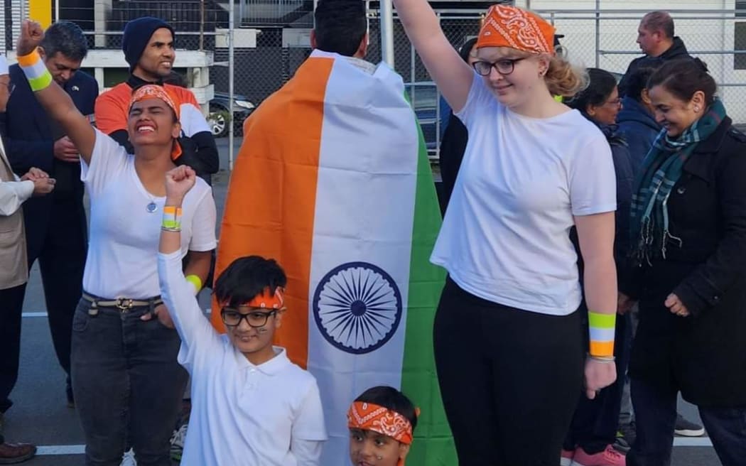 Children celebrating India's Independence Day in Christchurch.