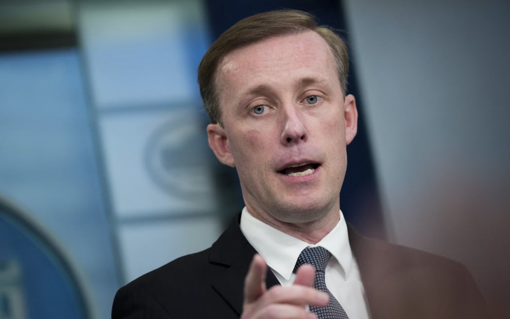 WASHINGTON, DC - JULY 7: White House National Security Advisor Jake Sullivan speaks during the daily press briefing at the White House July 7, 2023 in Washington, DC. Sullivan discussed the U.S. decision to send cluster munitions to Ukraine.   Drew Angerer/Getty Images/AFP (Photo by Drew Angerer / GETTY IMAGES NORTH AMERICA / Getty Images via AFP)