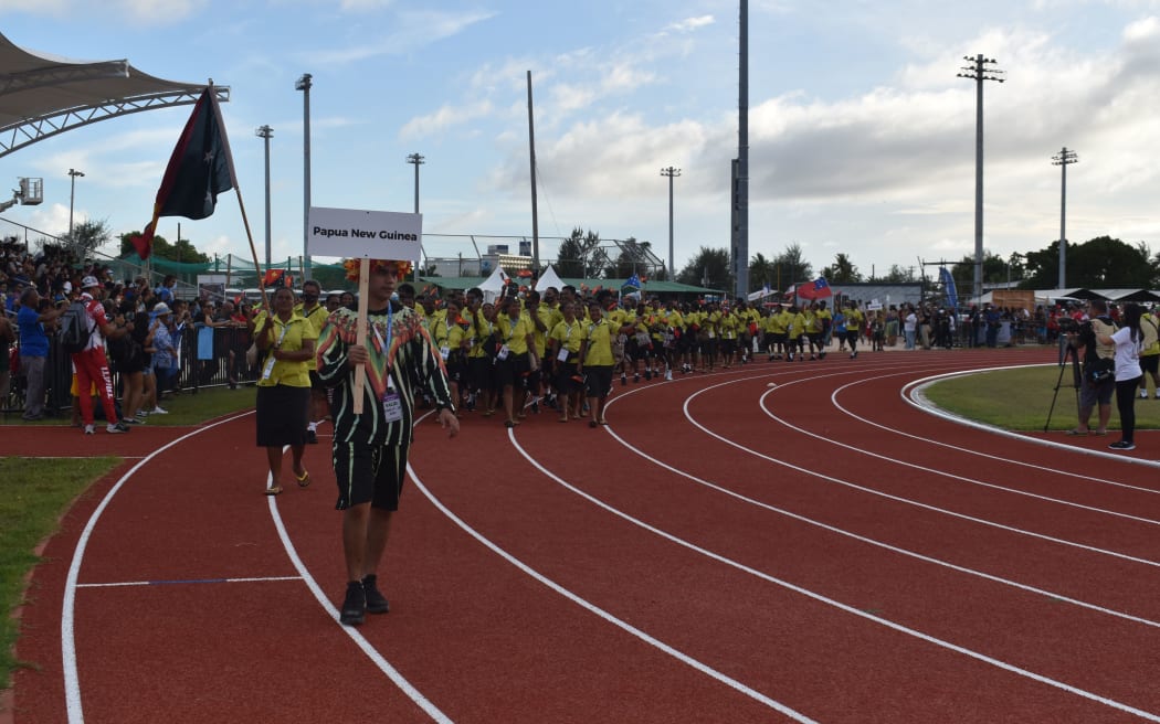 PNG team at the opening ceremony of the Pacific Mini Games in the CNMI