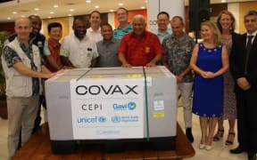 Erja Askola, third from right, with Fiji PM Frank Bainimarama and other international partners.