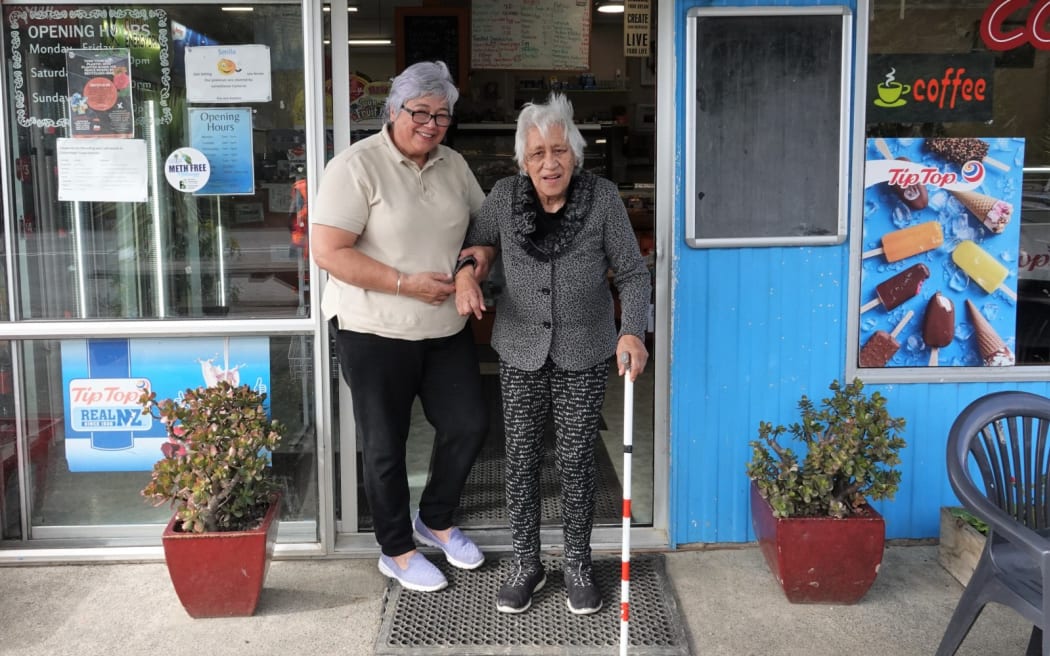 Mangamuka Dairy owner Eliza Chapman-Kete with 90-year-old Wikitoria Hereora-Oneroa, the settlement’s oldest resident