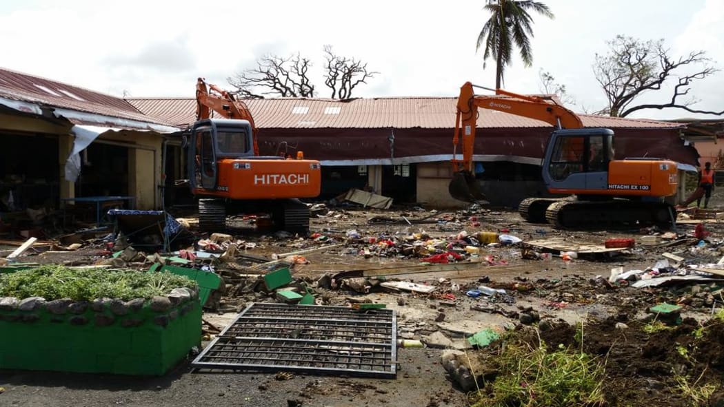 What's left of the Rakiraki market following Cyclone Winston