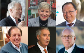 Newly-elected and re-elected mayors, clockwise from top left: Phil Goff, Lianne Dalziel, Meng Foon, Jim Boult, Lawrence Yule and Tim Shadbolt