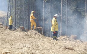 Fire crews fighting the Nelson area fires.
