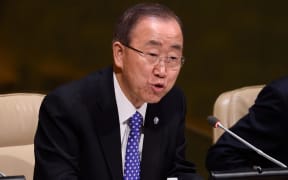 UN Secretary-General Ban Ki-Moon at UN Disaster meeting in New York in November 2015.
