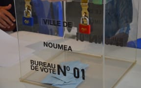 Ballot box used for New Caledonia's independence referendum