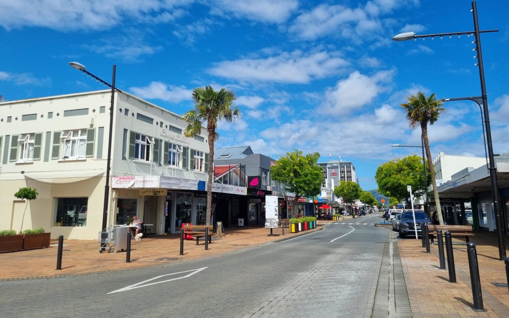 A street view of Upper Hutt on a sunny day.