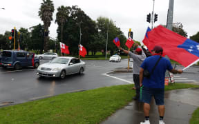 Tongan and Samoan supporters in Otara