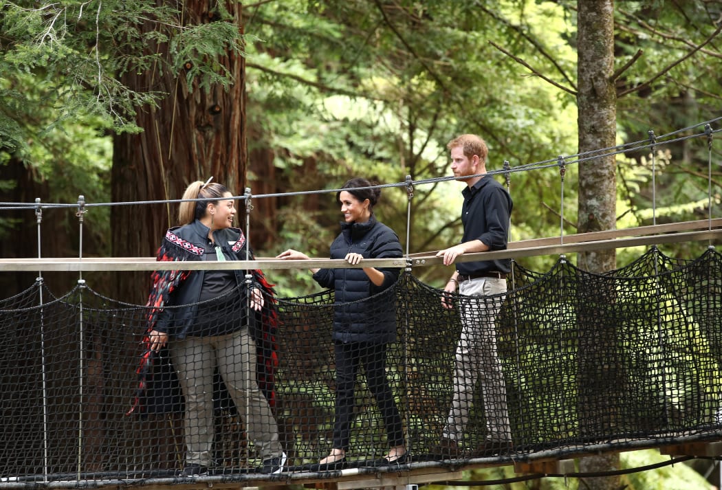 Prince Harry, Duke of Sussex and Meghan, Duchess of Sussex visit Redwoods Tree Walk.