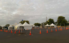The Ōtara testing centre before opening on Wednesday morning.