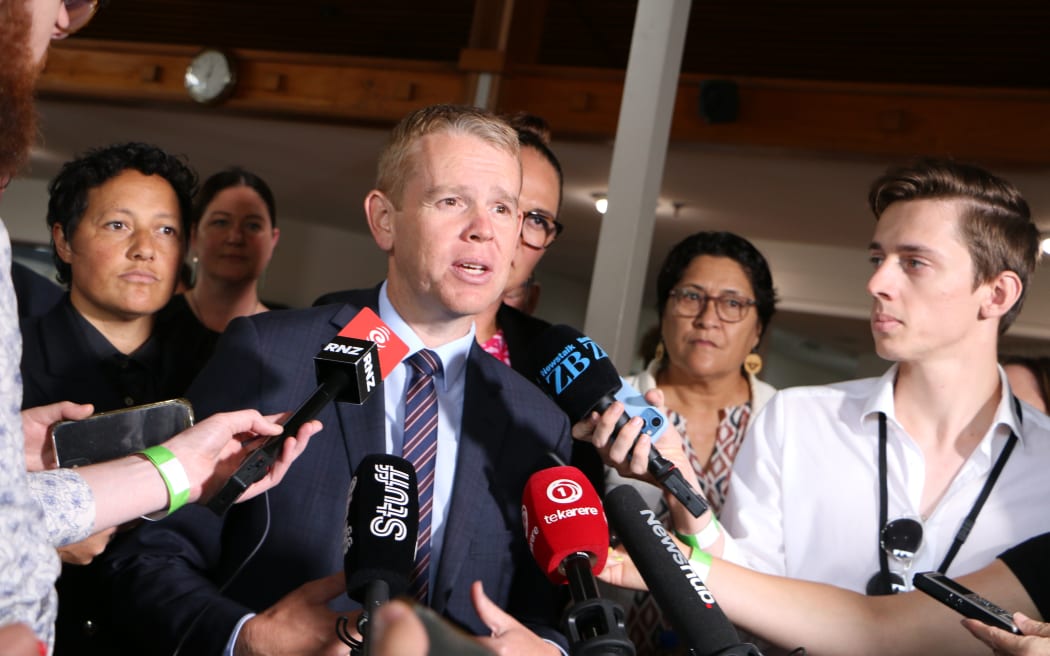 Prime Minister Chris Hipkins at Waitangi for the Iwi Chairs Forum.