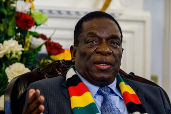 (FILES) In this file photo taken on September 7, 2018 Zimbabwe's President Emmerson Mnangagwa answers questions  AFP)