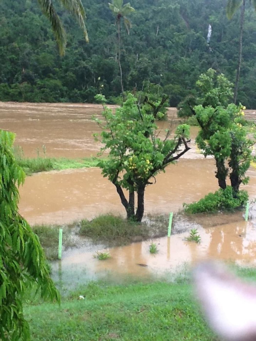 Flooding along the Kings Highway in Savu Savu on Vanua Levu, Fiji.