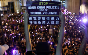 Thousands gathered at Chater Garden of Hong Kong on Wednesday Aug 28, 2019 to demand answers from Hong Kong police over alleged instances of sexual violence during extradition bill protests.