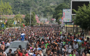 Protesters in Papua's Jayapura.