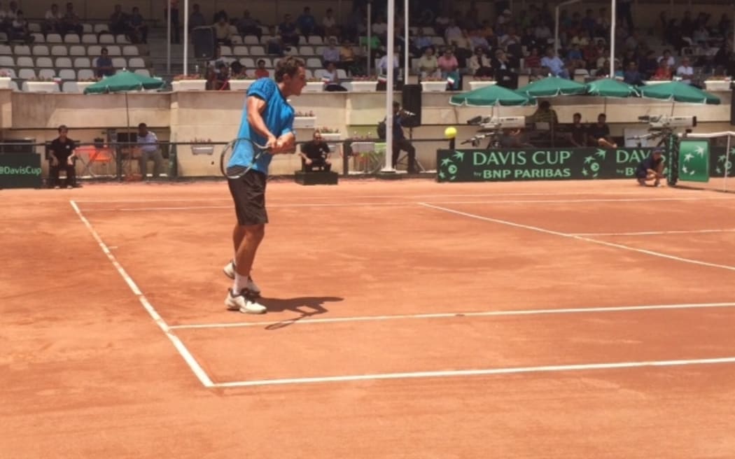 William O'Connell representing Pacific Oceania in the 2016 Davis Cup.