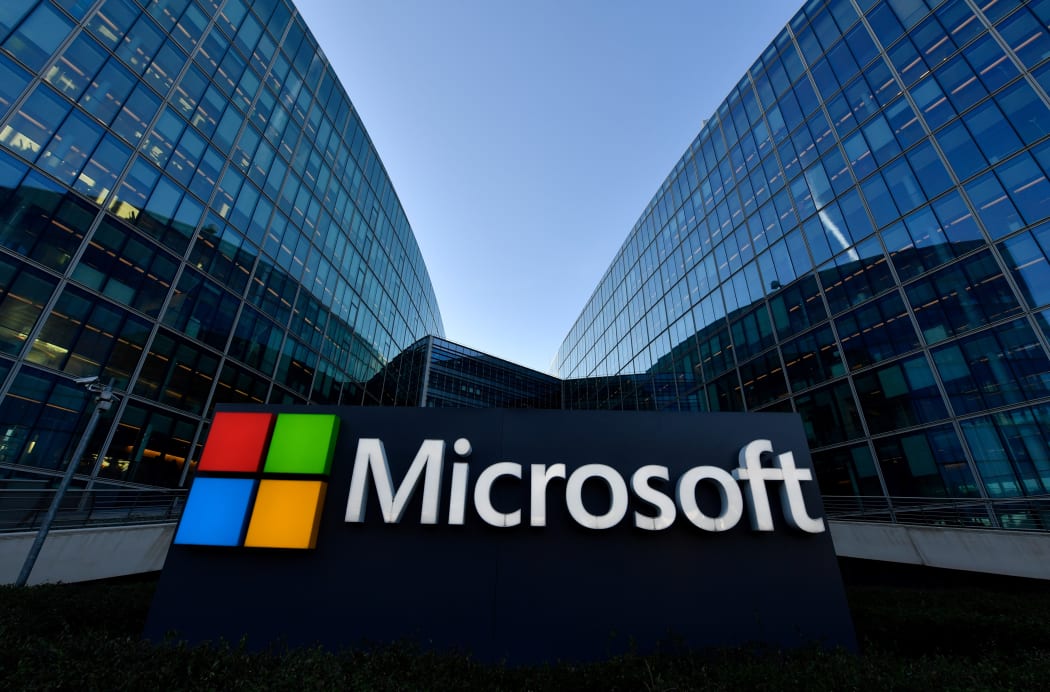 Microsoft logo in France.