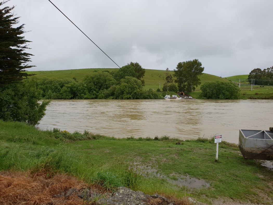 Clutha River is at high levels after heavy rain drenched the region for the past two days.