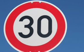Stock photo of 30 km/h sign.