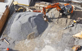 Gravel being used in foundations at a building site in Auckland.