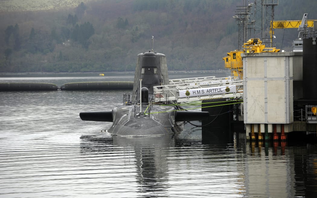 Astute-class submarine HMS Artful pictured before officially becoming a commissioned warship of the Royal Navy at a ceremony at Faslane Naval Base, Rhu, Scotland in March 2016.