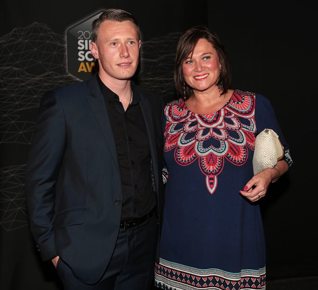 Louis Baker and manager Cushla Aston at the 2014 Silver Scroll Awards.