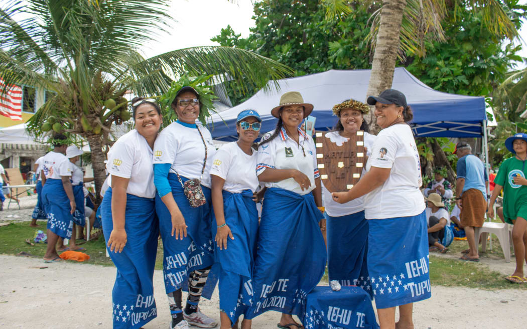 Team Amelika women hold the winner's shield for this year's tournament, which they managed to retain.