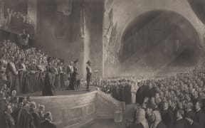 Opening of the First Parliament of the Commonwealth of Australia by HRH The Duke of Cornwall and York (Later HM King George V), May 9, 1901 by Tom Roberts