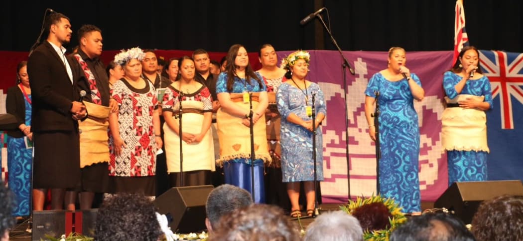 Members of the Pasifika Medical Association perform the Samoan hymn E lelei le Ali'i.