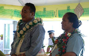 The Ulu of Tokelau, Siopili Perez, and his wife, Taase Perez, at their inauguration.