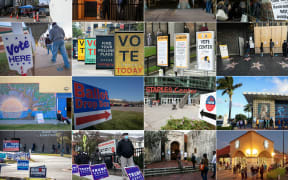Polling places across the US on election day.