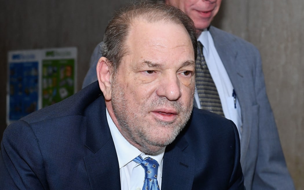 Harvey Weinstein arrives at the Manhattan Criminal Court, on February 24, 2020  in New York City.