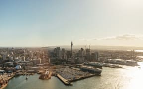 Port of Auckland and Auckland CBD.