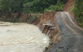 Rangihau Road has washed out, between Coroglen and Kaueranga, Coromandel Peninsula.
