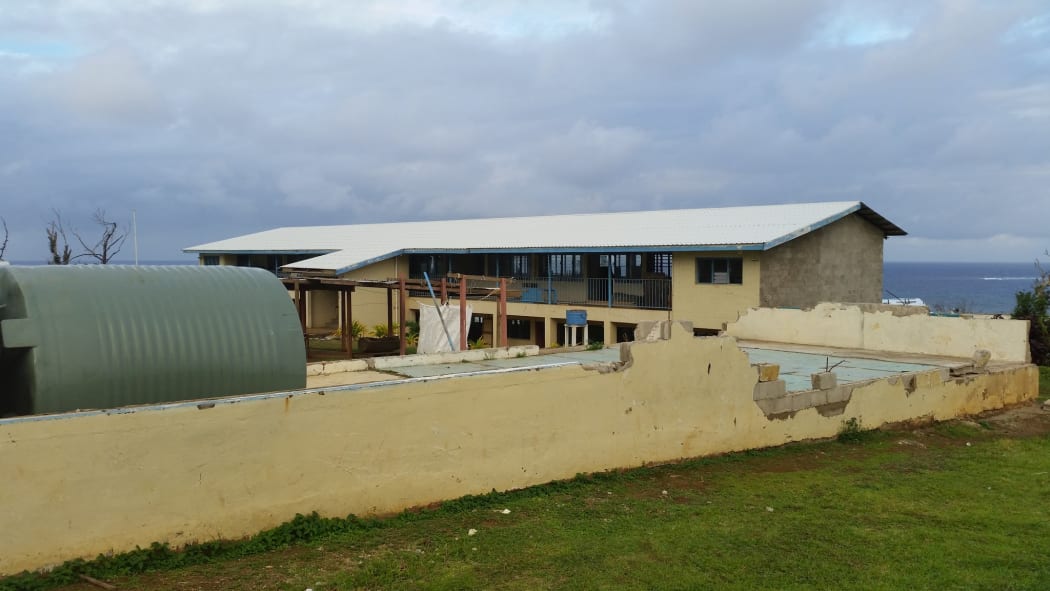 Some progress has been made on Koro Island with a new roof installed on this school building.