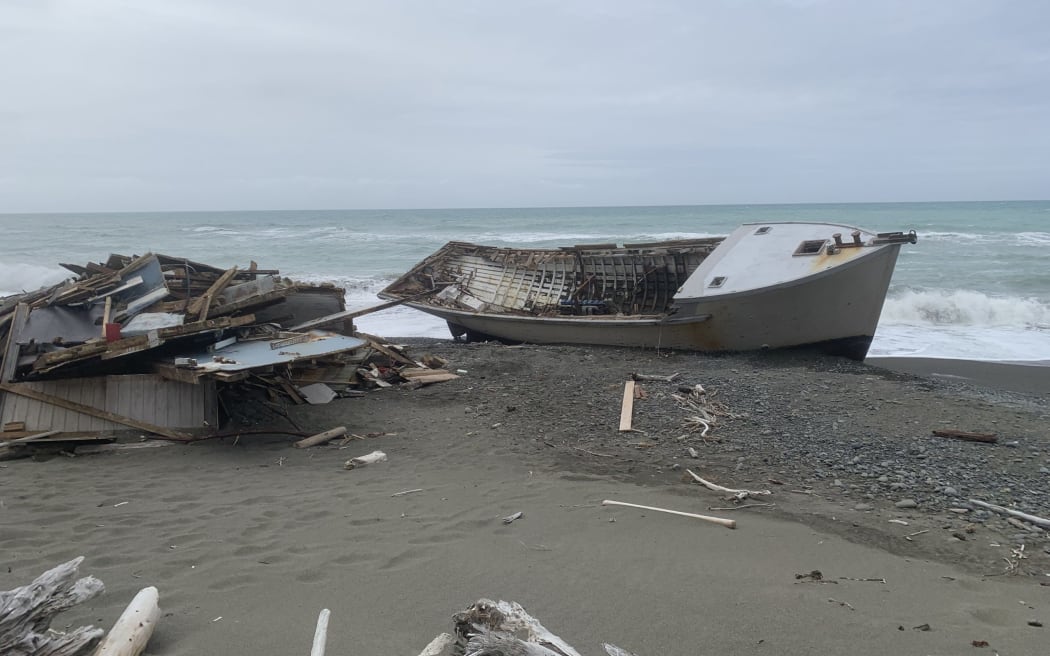 The San Rosa has been removed from a remote section of beach near Tikitiki, six months after it washed ashore.