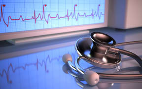 stethoscope and heart monitor