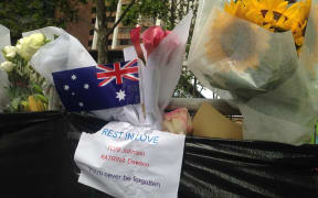 Flowers have been left at Martin Place in tribute to the hostages who died.