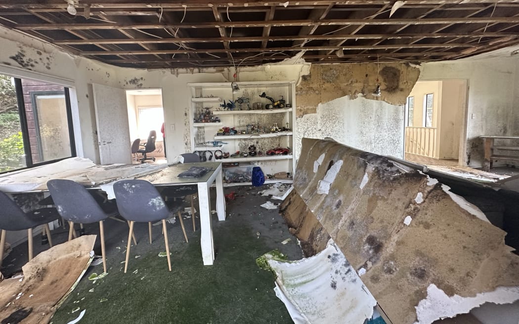 Damage at the property of Northcote resident Julie Armstrong. Along with her family, she has not been able to live there since January, 2023.