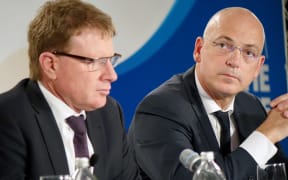 Fonterra chairman John Wilson, left, and chief executive Theo Spierings.
