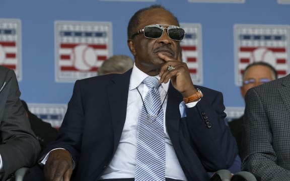 COOPERSTOWN, NEW YORK - JULY 21: Hall of Famer Joe Morgan looks on during the Baseball Hall of Fame induction ceremony at Clark Sports Center on July 21, 2019 in Cooperstown, New York.