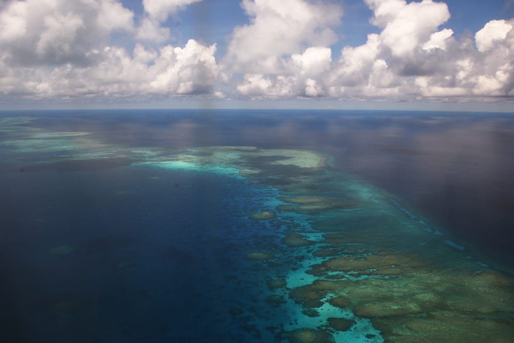 Mischief Reef in the South China Sea, claimed by China, Taiwan, Vietnam and the Philippines.